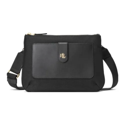 Polo Ralph Lauren Ткань с коровьей кожей Сумка через плечо Средняя Женская Черная