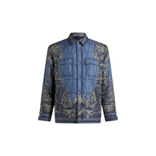 ETRO Морской Синий Мужской Пуховик