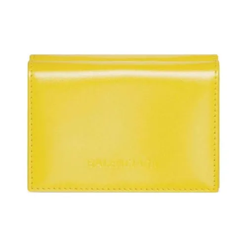 Balenciaga Телячья кожа Держатель для карт кошелек Мужской Желтый