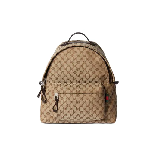 GUCCI Canvas Рюкзак Средний Мужской Бежевый и Эбеновый