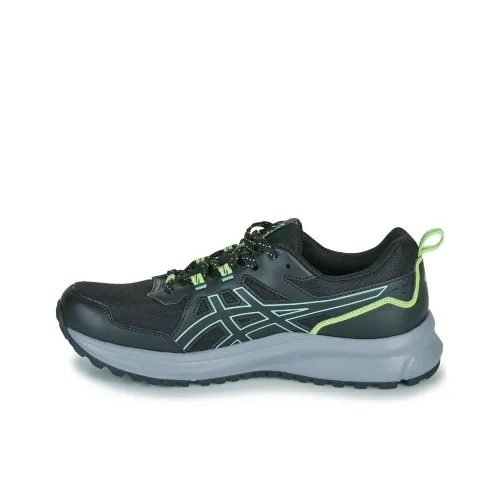 Asics Trail Scout Износостойкие Дышащие Низкие Кроссовки для Бега Мужские Черные Зеленые