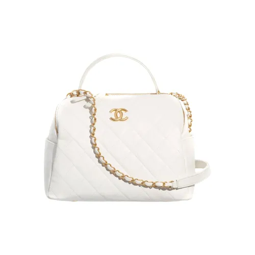 CHANEL Винтаж Телячья кожа Bowling Bag Doctor's Bag Сумка через плечо Сумка Women's White
