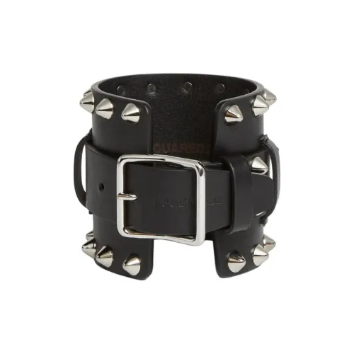 DSQUARED 2 Телячья кожа Цинковый сплав Металл Наручные повязки Мужской Черный