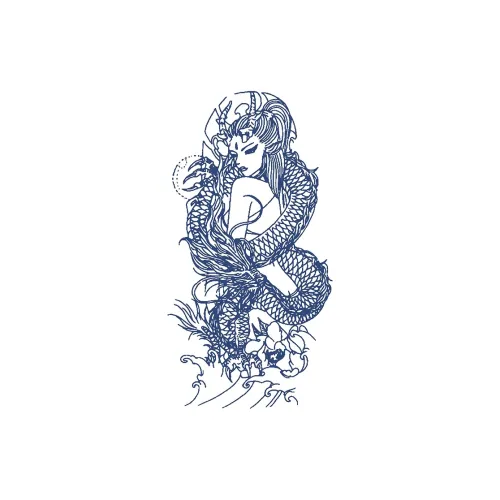 SHITIAN Дракон Maiden Among Flowers Травяной Водонепроницаемый Tattoo Наклейка