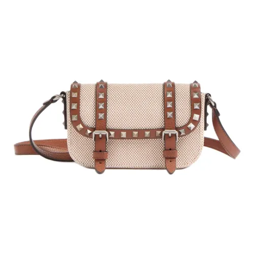 Valentino Холст Плечевая Сумка Мини Men's Natural Tobacco Saddle Brown