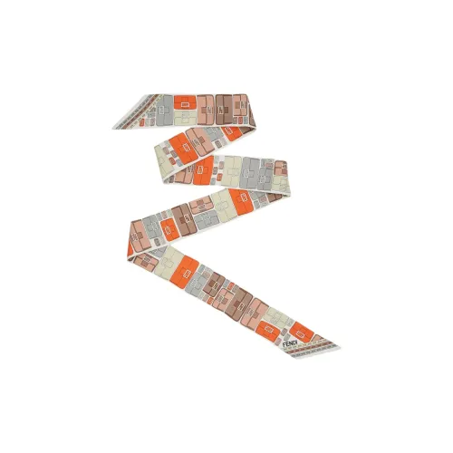 FENDI Лента WrappyПовязка Из Шелка Оранжевого Цвета