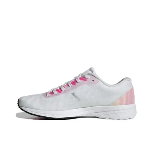 Adidas Adizero RC 3 Дышащие Низкие Беговые Кроссовки Женские Белые Розовые Серые