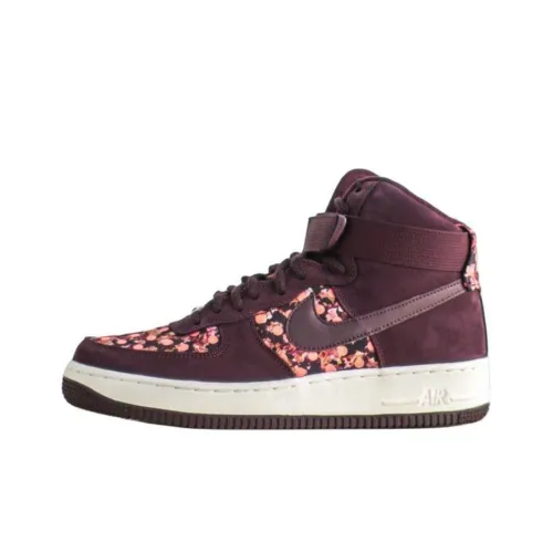 Nike Lunar Force 1 Покрытие Slip-Resistant Высокий Топ Скейтбординг Женские Кроссовки Темно-Красный