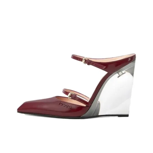 GUCCI Домашние тапочки 10,9 см Женские Красные