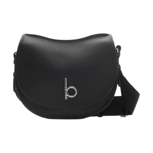 Burberry Rocking Horse Телячья кожа Кожа Седло Сумка Сумка через плечо Мужская Черная