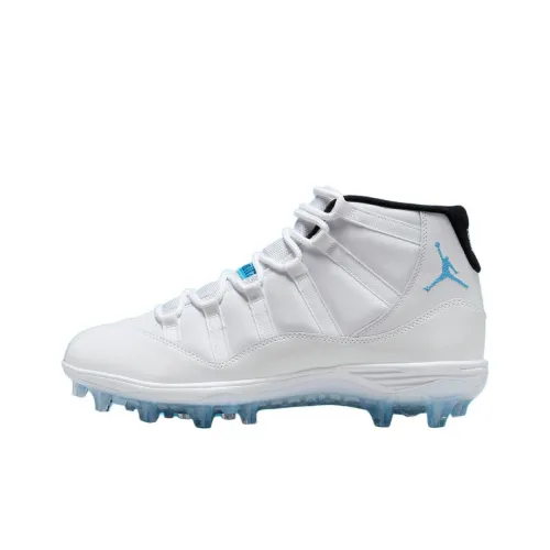 Jordan Air Jordan 11 Футбольные бутсы Мужские Белые и Синие устойчивые к истиранию и повреждениям