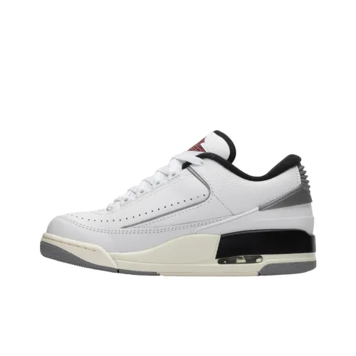 Jordan Air Джордан 2 3 Противоскользящий Устойчивый к износу Низкий Топ Винтажные Баскетбольные Кроссовки Мужские Белый Серый