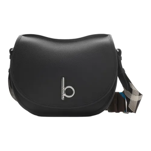 Burberry Rocking Horse Телячья кожа Кожа Седло Сумка Сумка через плечо Мужской Черный