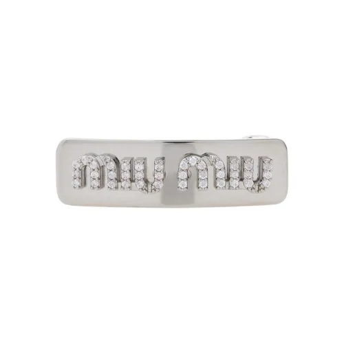 MIU MIU Кристалл Металл Заколки для волос Женские Серебряные