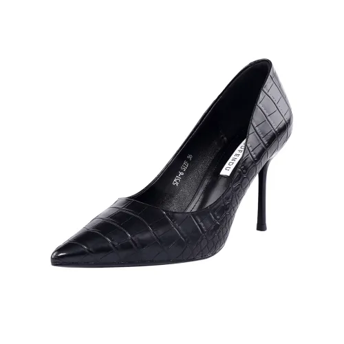 GUDIANFENGDU Узкий каблук Высокие каблуки 9 см Женские Черный