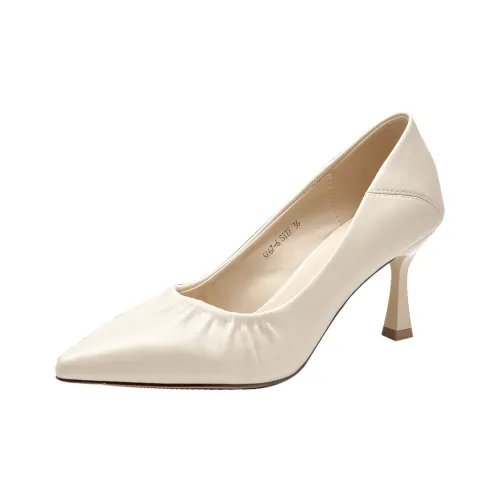 GUDIANFENGDU Узкий каблук Высокие каблуки 7,5 см Женские Бежевый