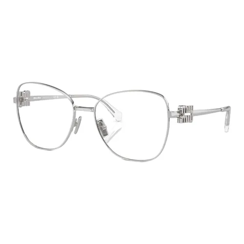 MIU MIU Металл Нерегулярная форма Оправы для очков Женские Серебряные