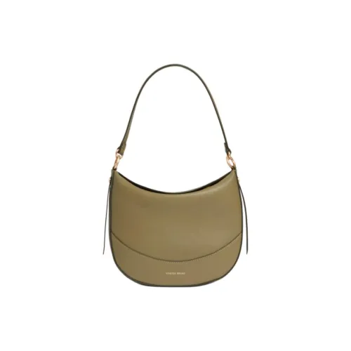 Vanessa Bruno Сумка из коровьей кожи в форме полумесяца портативная сумка через плечо средний размер женская оливкового цвета