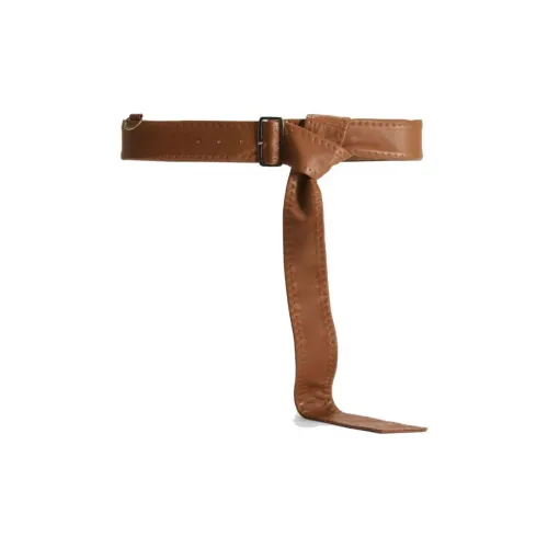 'S MAX MARA Lambskin Leather Belts Women's Brown Width 5cm