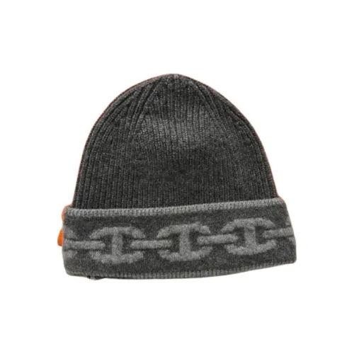 HERMES Кашемир Трикотажная ткань Шапки-бини Женские Серый