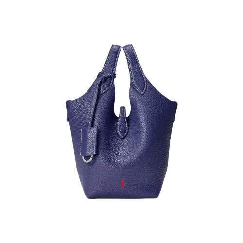 Polo Ralph Lauren Коровья кожа кожа ведрообразная сумка маленькая женская морской синий