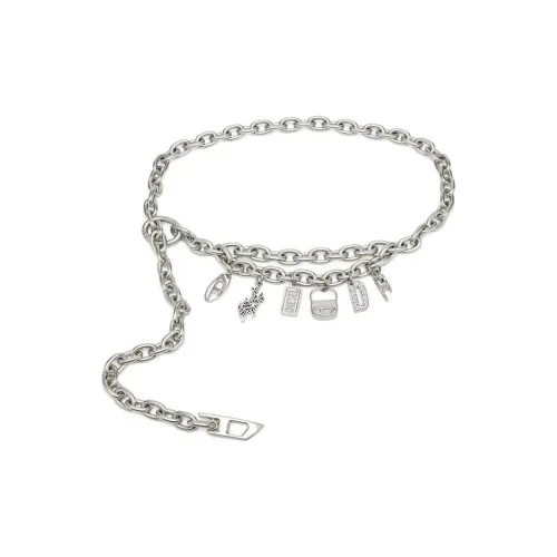 DIESEL Цинковый Медный Алюминиевый Цепи для талии Женские Серебряный