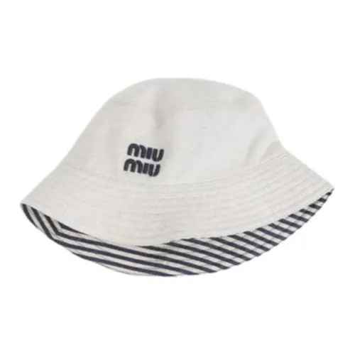MIU MIU Cotton Linen Bucket Hats Women's Multicolor