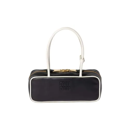 MIU MIU Beau Кожа Одно плечо Сумка Женская Черный Белый