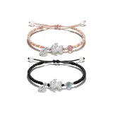 [Высококачественный] Подвеска с иероглифом «Фу» Китайский Благоприятные Животные Браслет-шнурок-Розовый + Черный