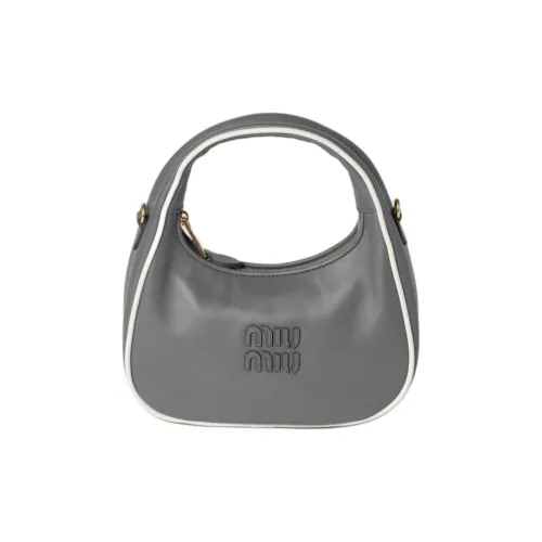 MIU MIU Wander Series Телячья кожа Сумка через плечо Сумка Женская Мраморно-серый и Белый
