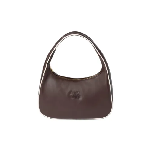 MIU MIU Wander Series Телячья кожа Сумка через плечо Женская Цветовая палитра цвет бриарвуда и белый