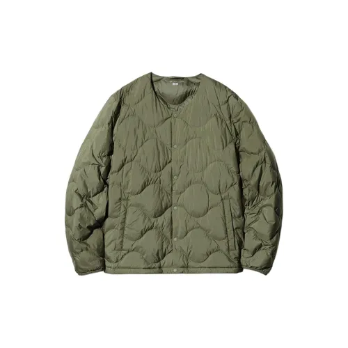 UNIQLO Пуховик Унисекс Оливково-зеленый