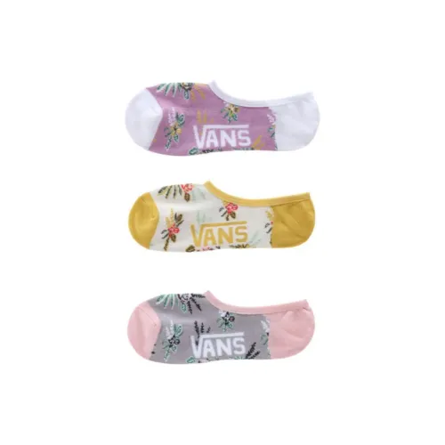 VANS 3 шт Фиолетовый+Желтый+Розовый Женские No Show Носки