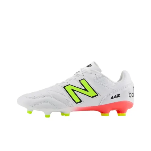 New Balance NB 442 Pro Амортизация Износостойкие футбольные бутсы Унисекс Белый Красный