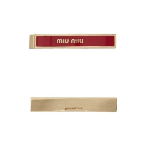MIU MIU Латунь Эмаль Заколки для волос Женские Красные