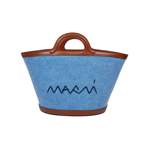 MARNI TROPICALIA Ткань с кожаными вставками одно плечо сумка женская джинсовый синий