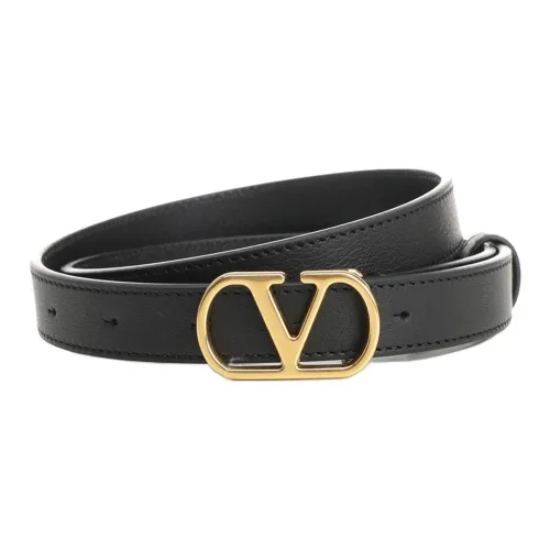 Valentino Телячья кожа Металл Кожаные ремни Женские Черный 2 см