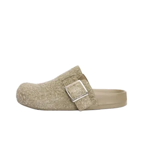 LOEWE Ease Buckle Домашние тапочки Женские Хаки зеленый