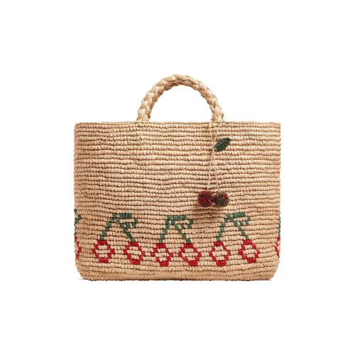 Bonpoint Сумка из соломенной плетени Женская Песочно-бежевая