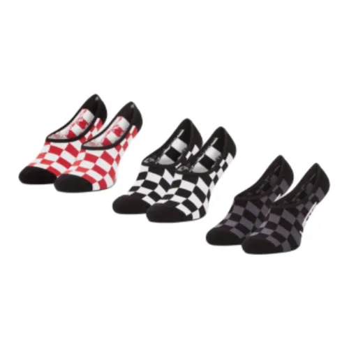 Vans 3 упаковки красных + черных + серых мужских носков без видимого края