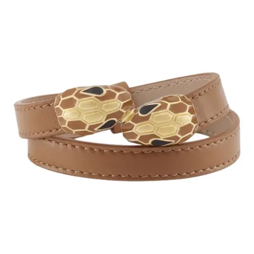 BVLGARI Телячья кожа Наручные повязки Унисекс Коричневый