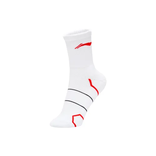 LINING Badminton Series 1 Pack Белый Красный Мужской MID Носки до икры
