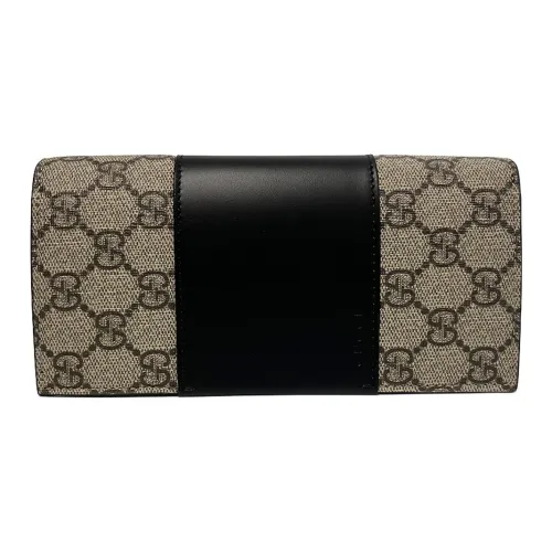 GUCCI GG Supreme Покрытый холст Кошелек Мужской Бежевый