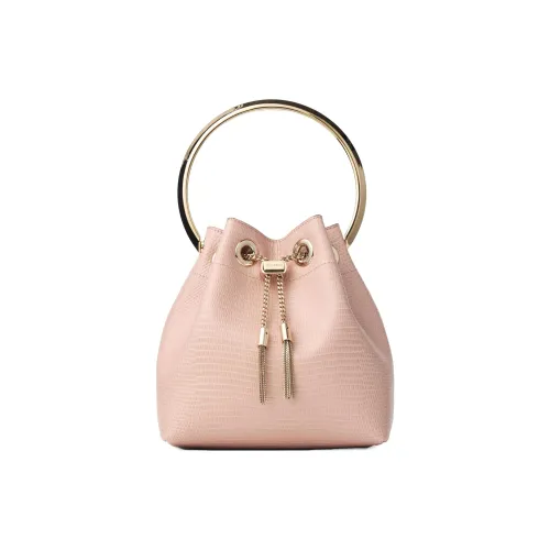 Jimmy Choo Телячья кожа Ведрообразная сумка Сумка через плечо Сумка для женщин Розовая