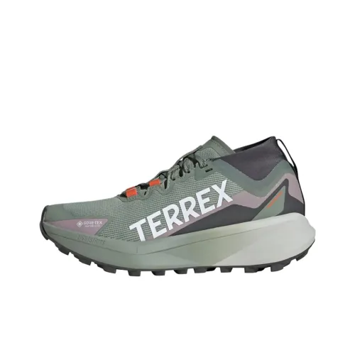 adidas Terrex Agravic Slip Resistant Abrasion Resistant MID Top Trail Беговые кроссовки Женские Зеленый