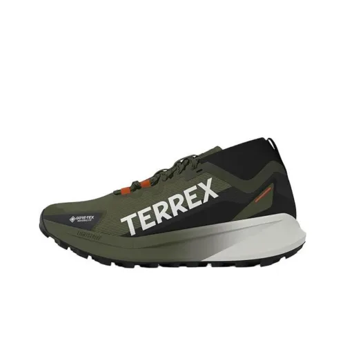 adidas Terrex Agravic Slip Resistant Abrasion Resistant MID Top Trail Беговые кроссовки Мужской Olive