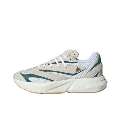 Adidas LIGHTBLAZE Беговые кроссовки Низкий топ Экрю/Металлический серебристый/Преппи зеленый Женские