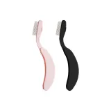 Складная кисть для туши, стальной гребень, черный + розовый: по одному каждого