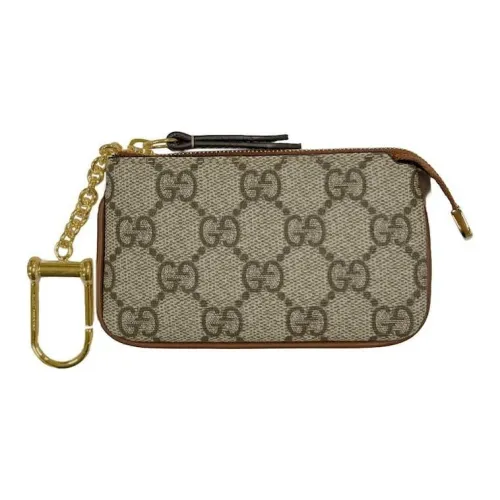 GUCCI GG Supreme Холст Монета Кошелек Унисекс Бежевый