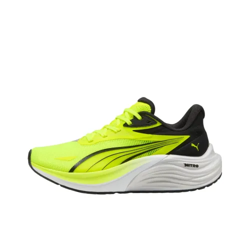 PUMA Electrify Nitro Амортизация Износостойкий Низкий Топ Детские Беговые Кроссовки Желтый Черный Подростки